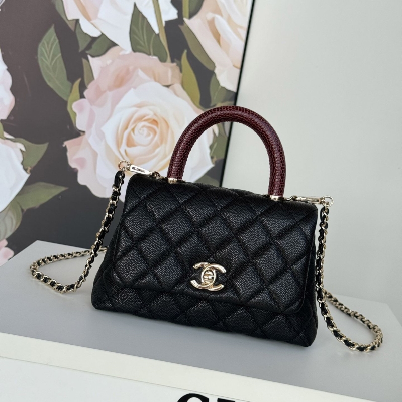 Ch*el top handle bags